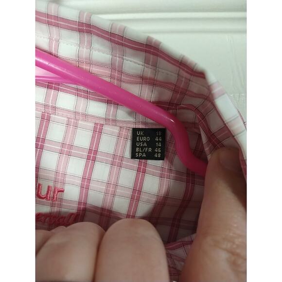 Barbour Summer Tattersall Woman 14 Pink Checked Long Sleeve Collared Button... - Picture 4 of 10